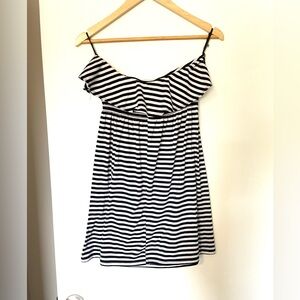 Strapless Tunic top Blue and White striped summer shirt